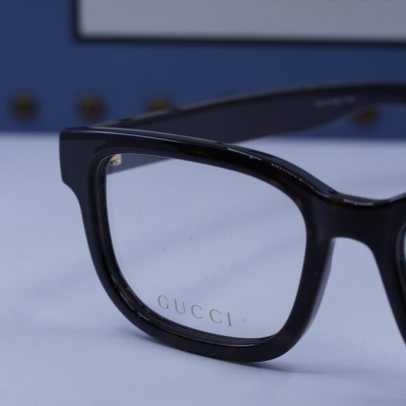 Gucci GG1584O 002 Square Eyeglasses - Dark Havana 53mm - Picture 8 of 10